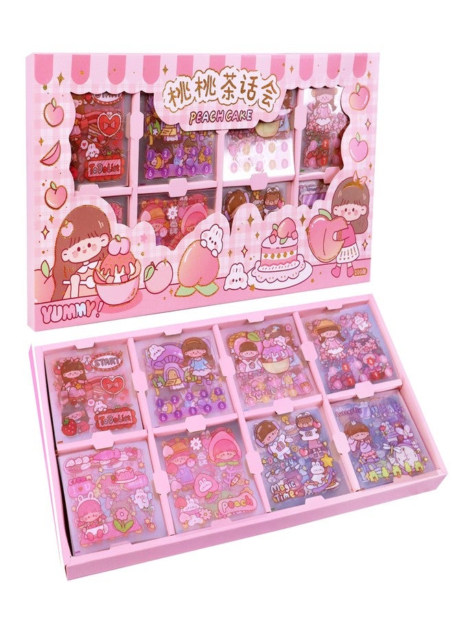 توي شاين ملصقات توي شاين شفافة ذاتية اللصق مقاومة للماء، 2000 قطعة، بتصميم كاواي واشي، مثالية لزجاجات المياه، أجهزة الكمبيوتر المحمولة، سجلات القصاصات، وتدوين اليوميات. 200 ورقة ملصقات في علبة هدايا - مقاس 36 × 15 سم - Image 1